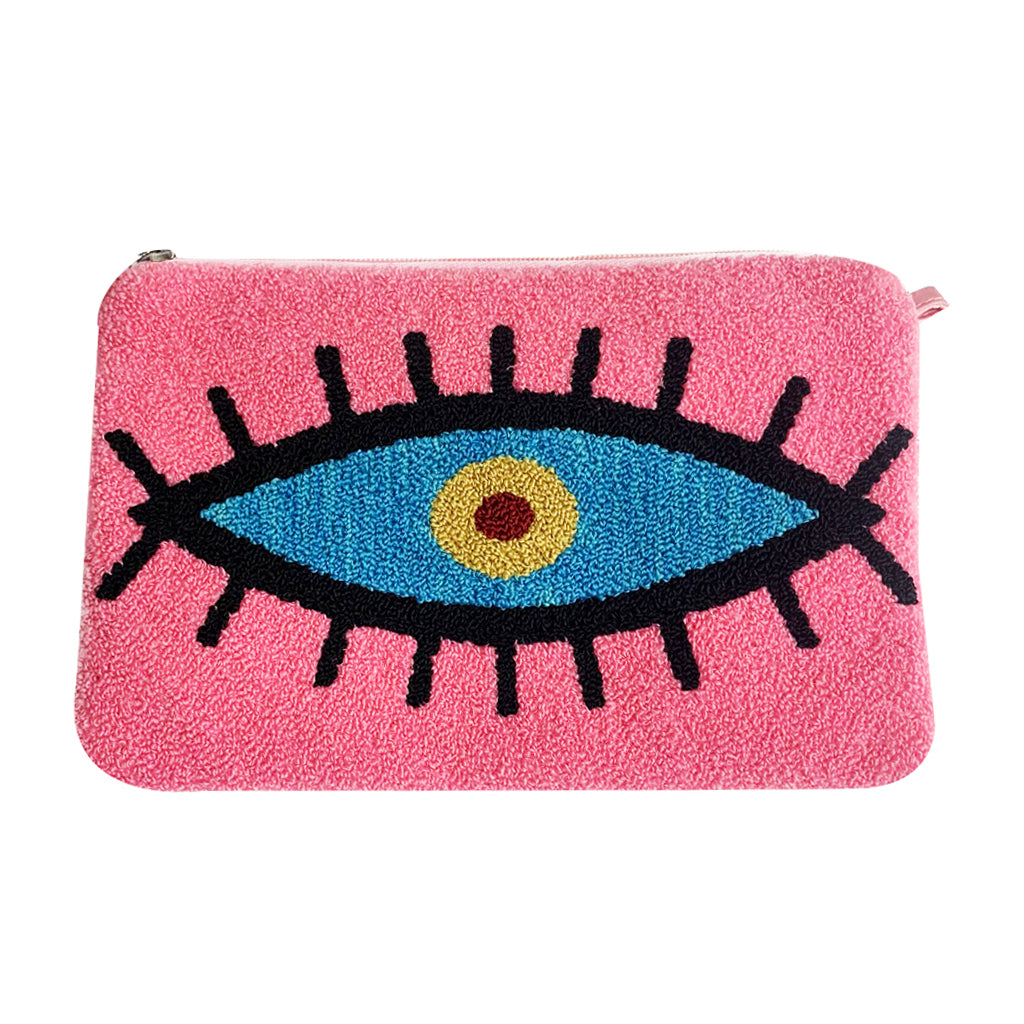 PINK & BLUE EVIL EYE CLUTCH