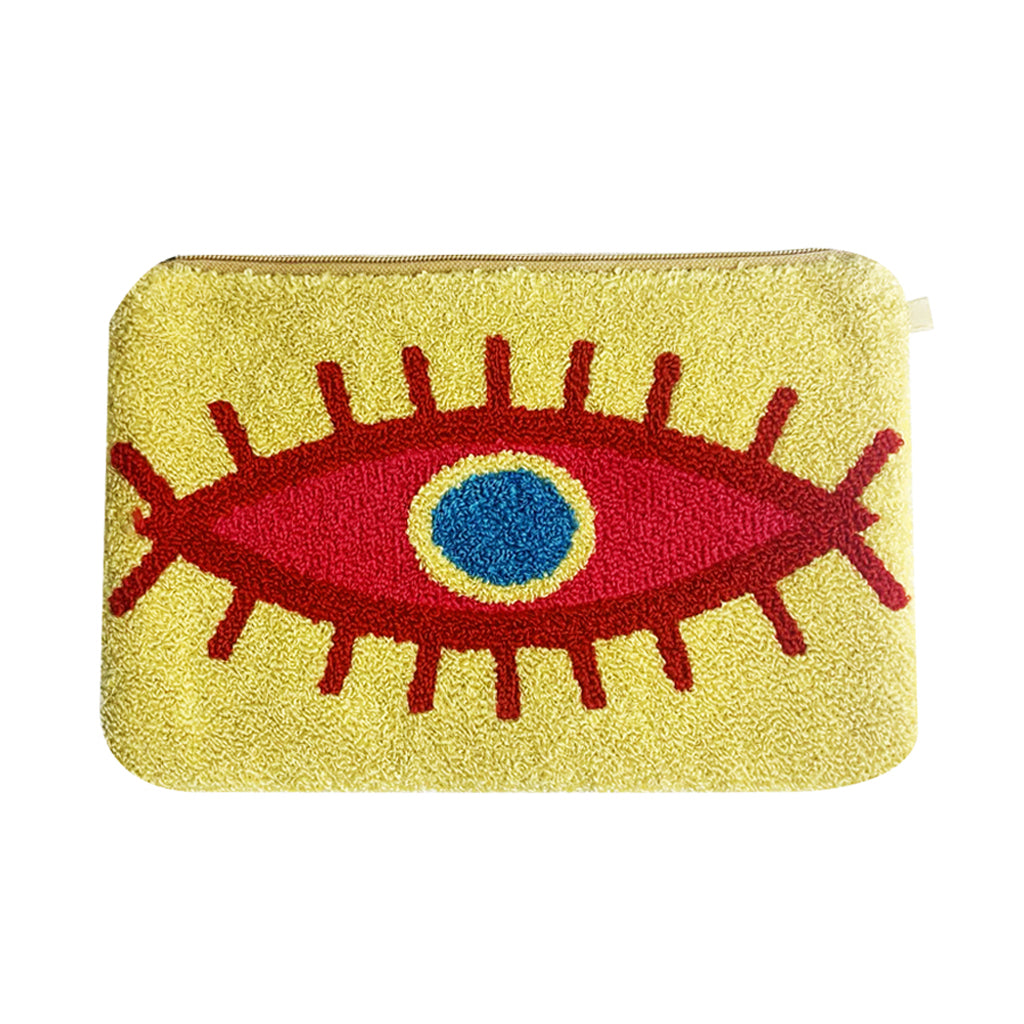 ORANGY YELLOW & RED EVIL EYE CLUTCH