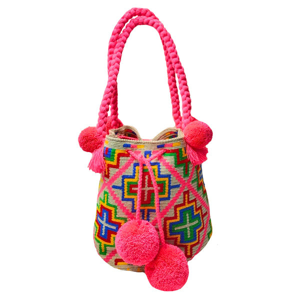 Pink & Beige Bucket Bag