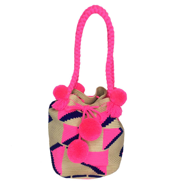 Beige & Pink Bucket Bag