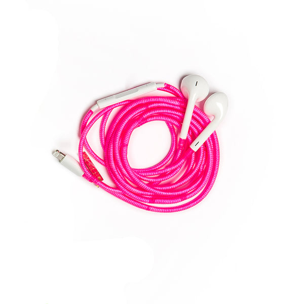 Neon Pink Earphones