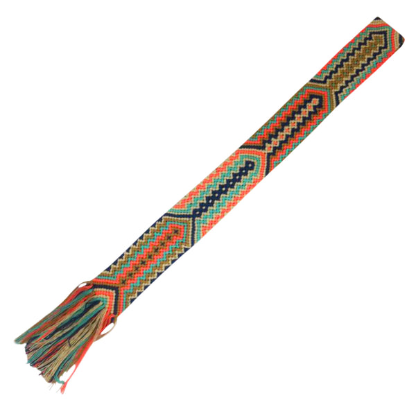 Green & Orange Friendship Bracelet Bag Strap