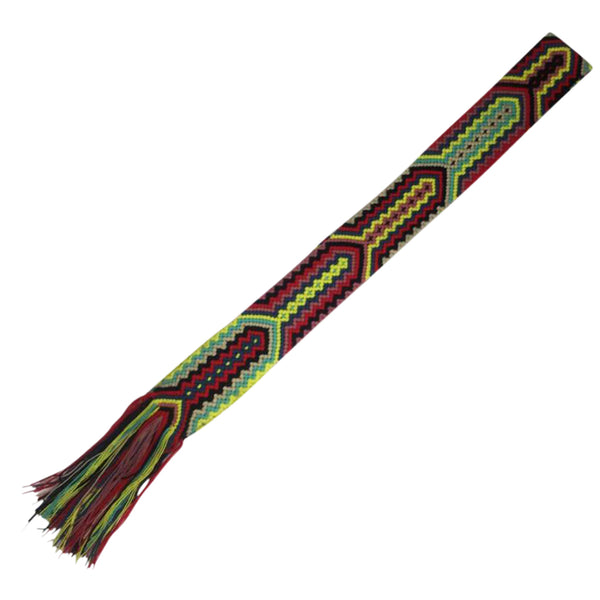 Lime Green & Maroon Friendship Bracelet Bag Strap