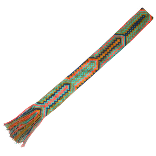 Cyan & Green Friendship Bracelet Bag Strap