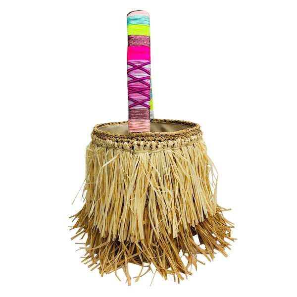 Isabella Fuzzy Straw Bag