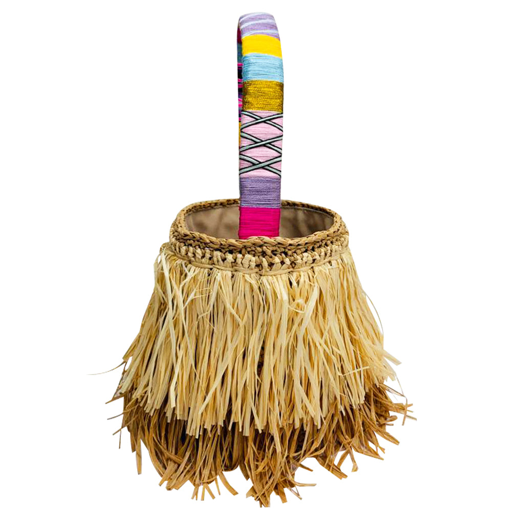 Priscilla Fuzzy Straw Bag