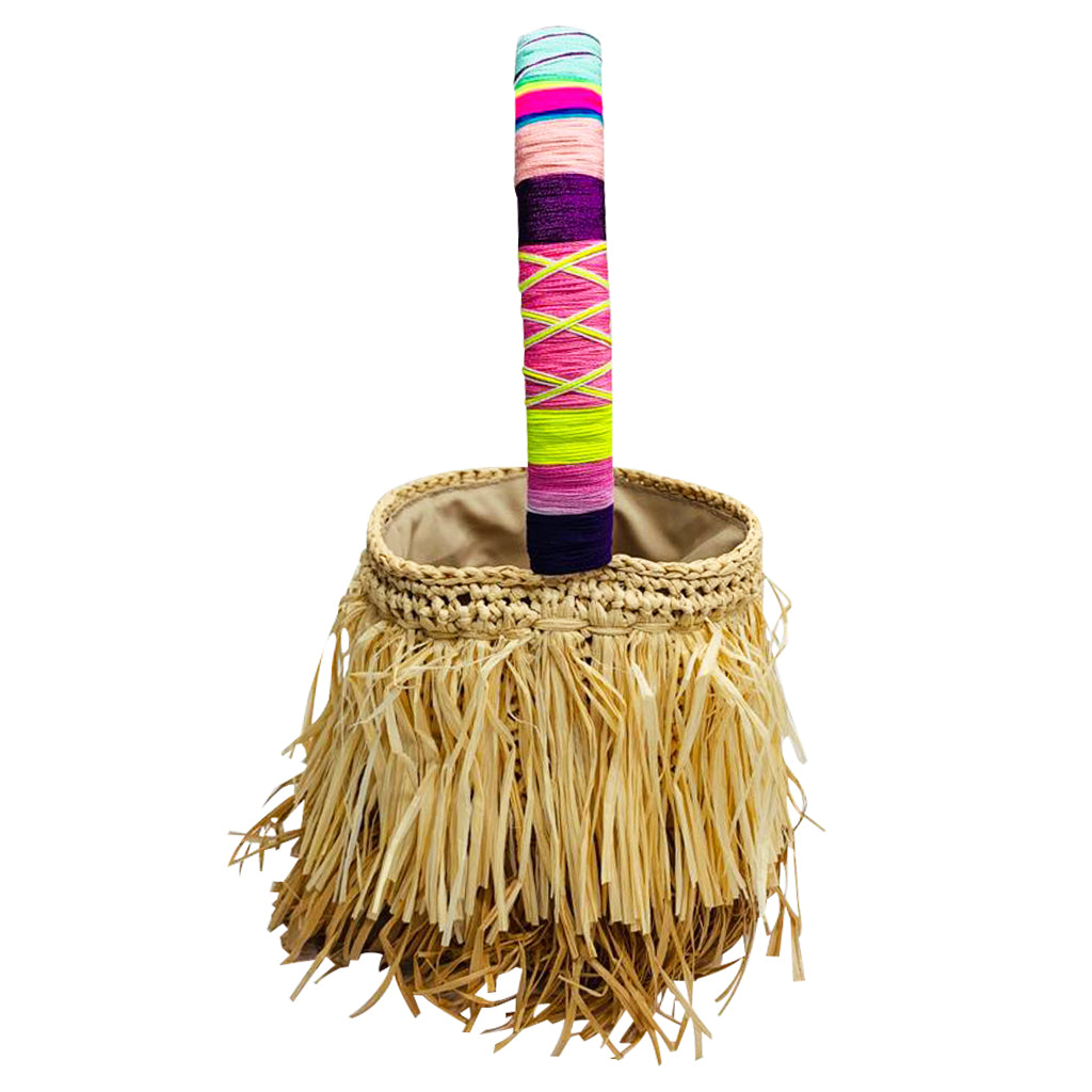 Elvie Fuzzy Straw Bag
