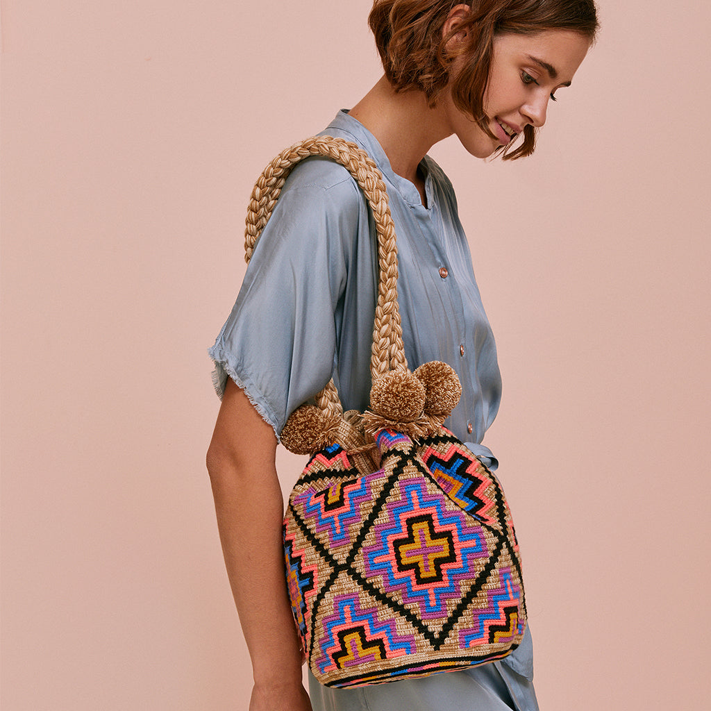 Pastel shop bucket bag